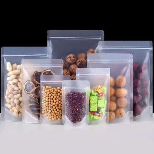 Frosted Plastic Stand Up Pouches  Various Sizes Available - SAMPLES