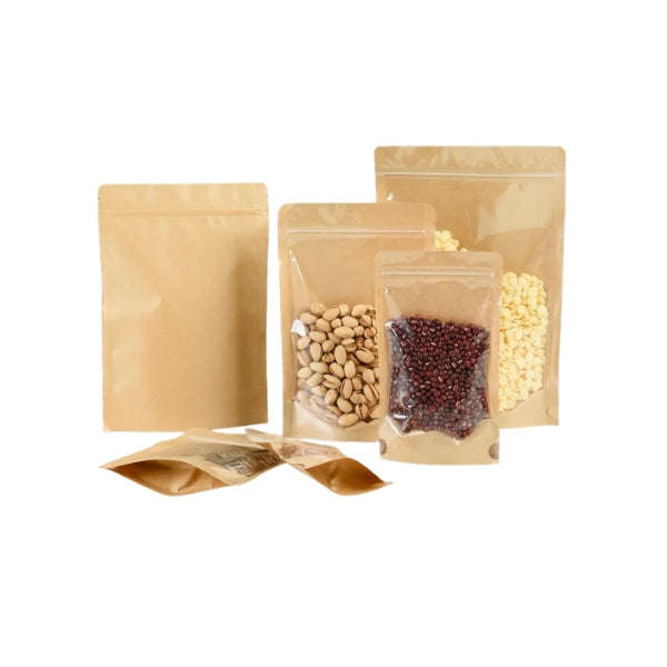 Kraft Paper Pouches with Clear Front  Samples/ Singles