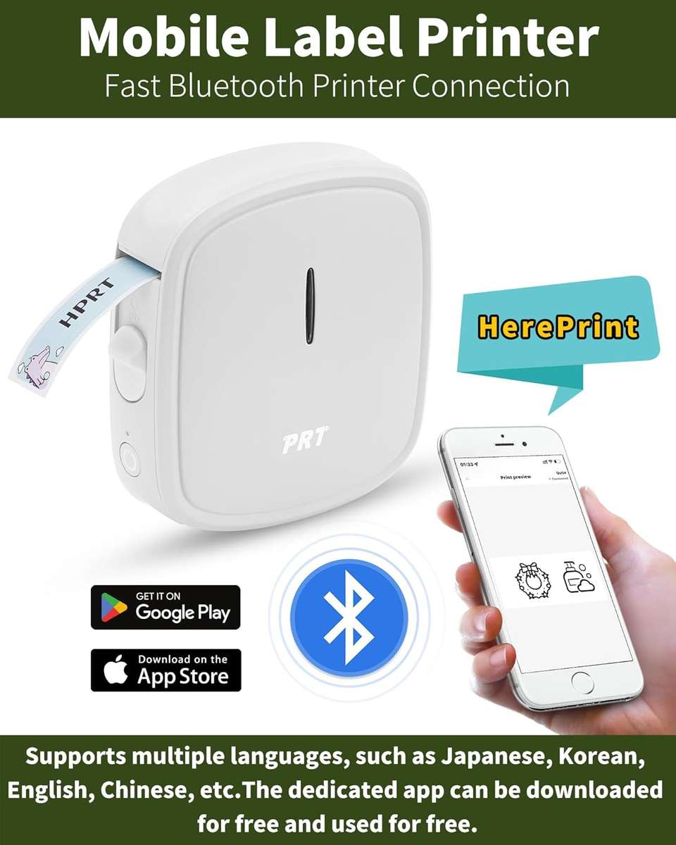 HPRT Q2 - Portable Bluetooth Wireless Label Printer - Home/School