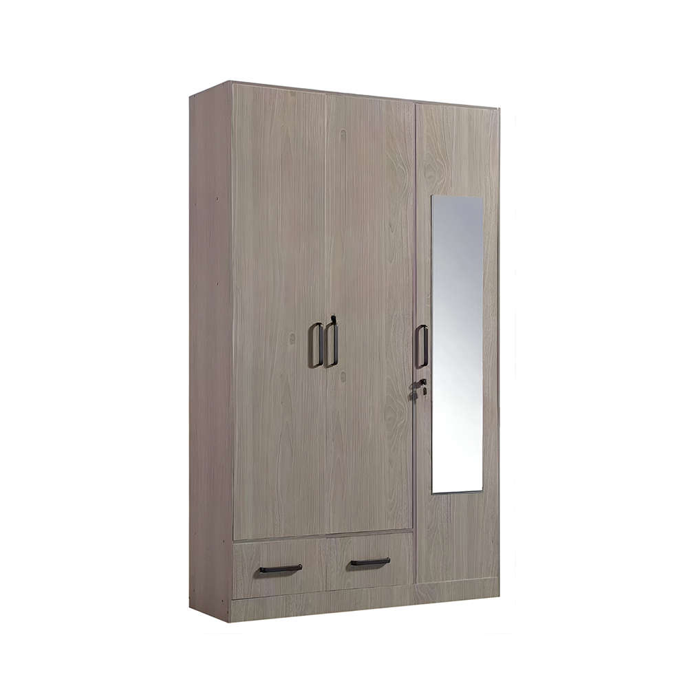 3 Door Wooden Spacious Wardrobe With Mirror A3-4