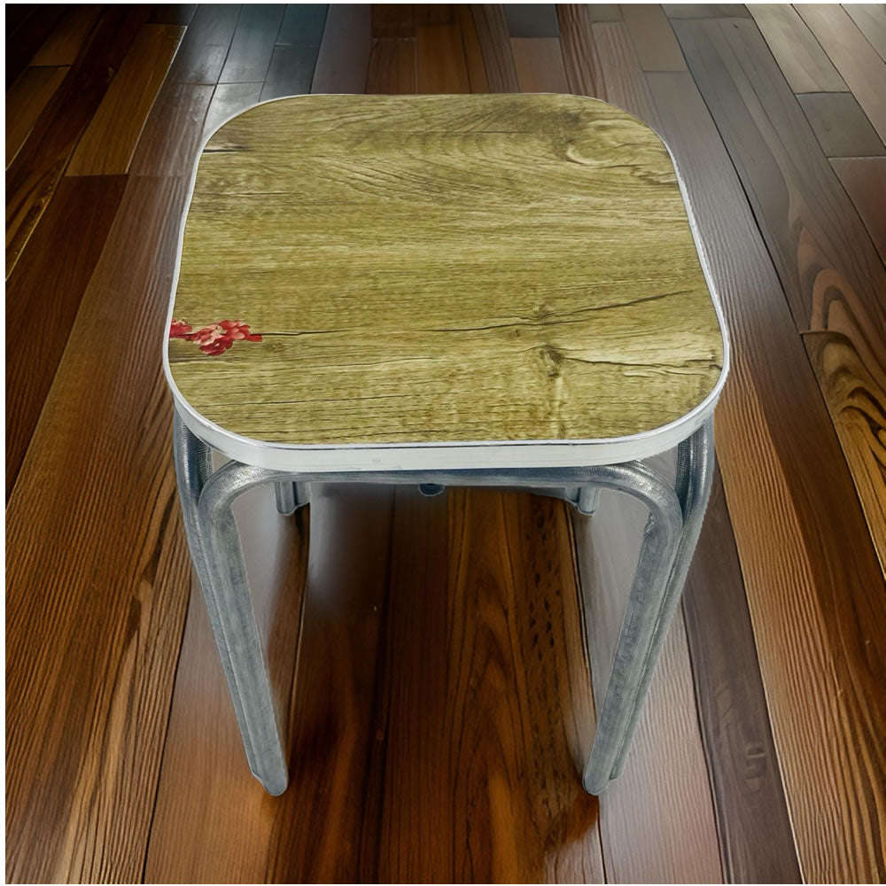 Multipurpose Stainless Steel Wooden Stool BS-8604