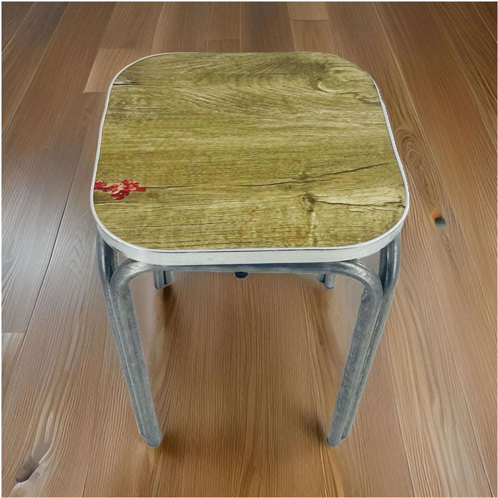 Multipurpose Stainless Steel Wooden Stool BS-8604
