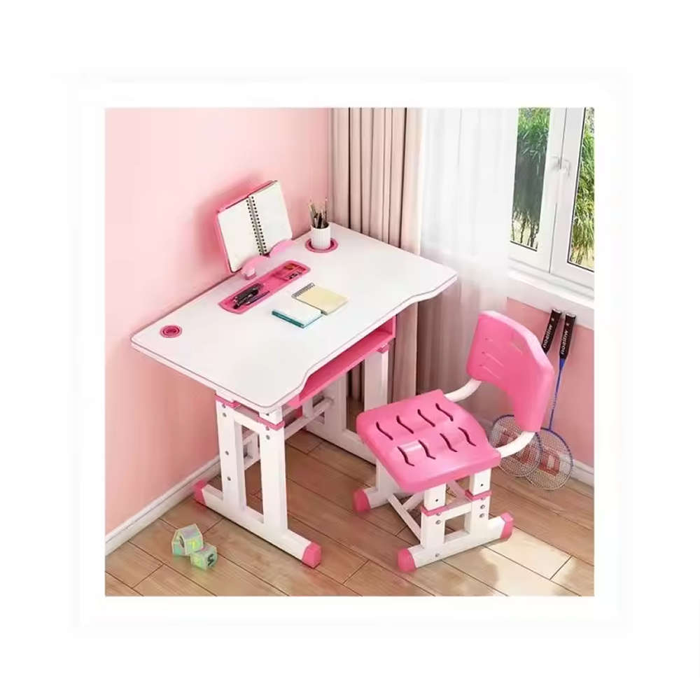 Children Height Adjustable Ergonomic Study Writing Desk With Chair CT-01 PINK