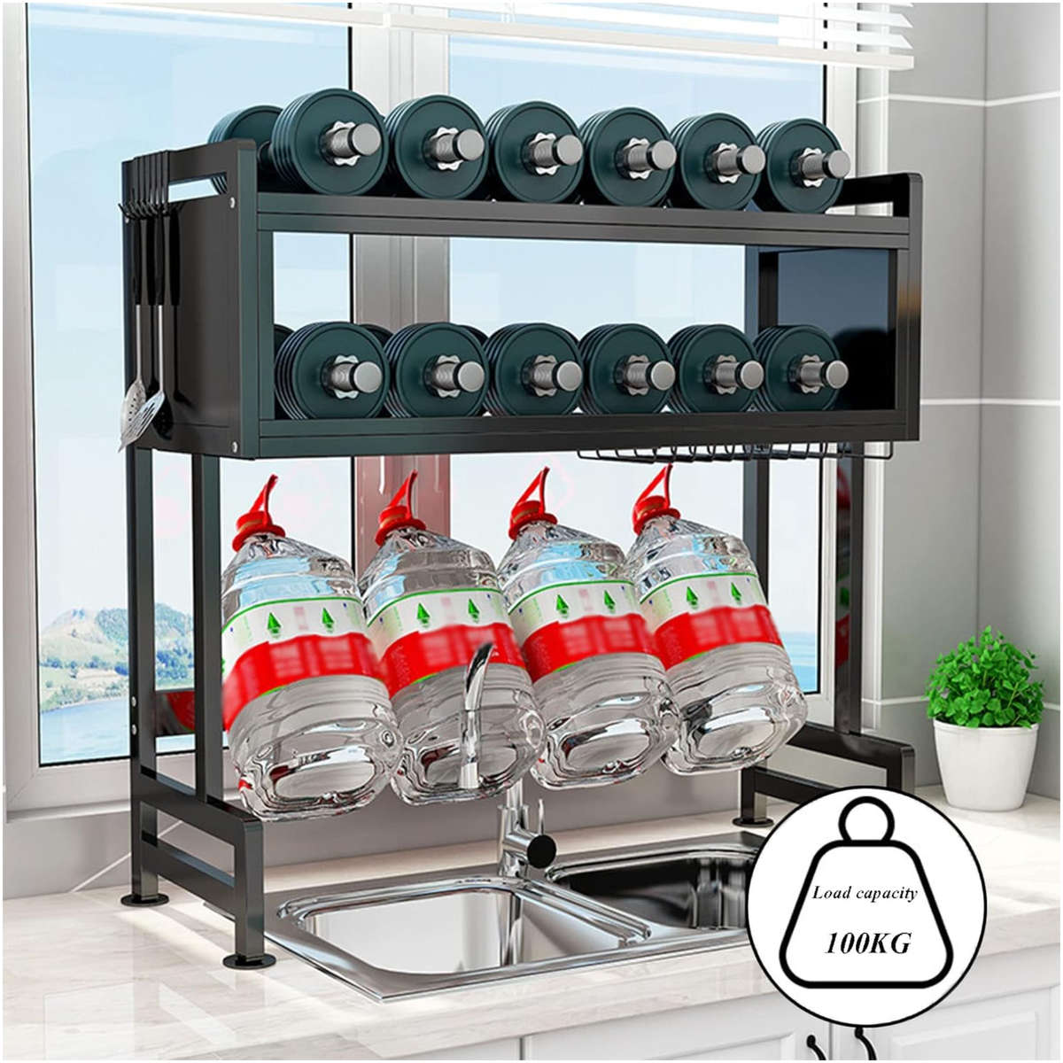 85cm Adjustable Height Over-the-Sink Kitchen Storage And Dish Rack Shelf