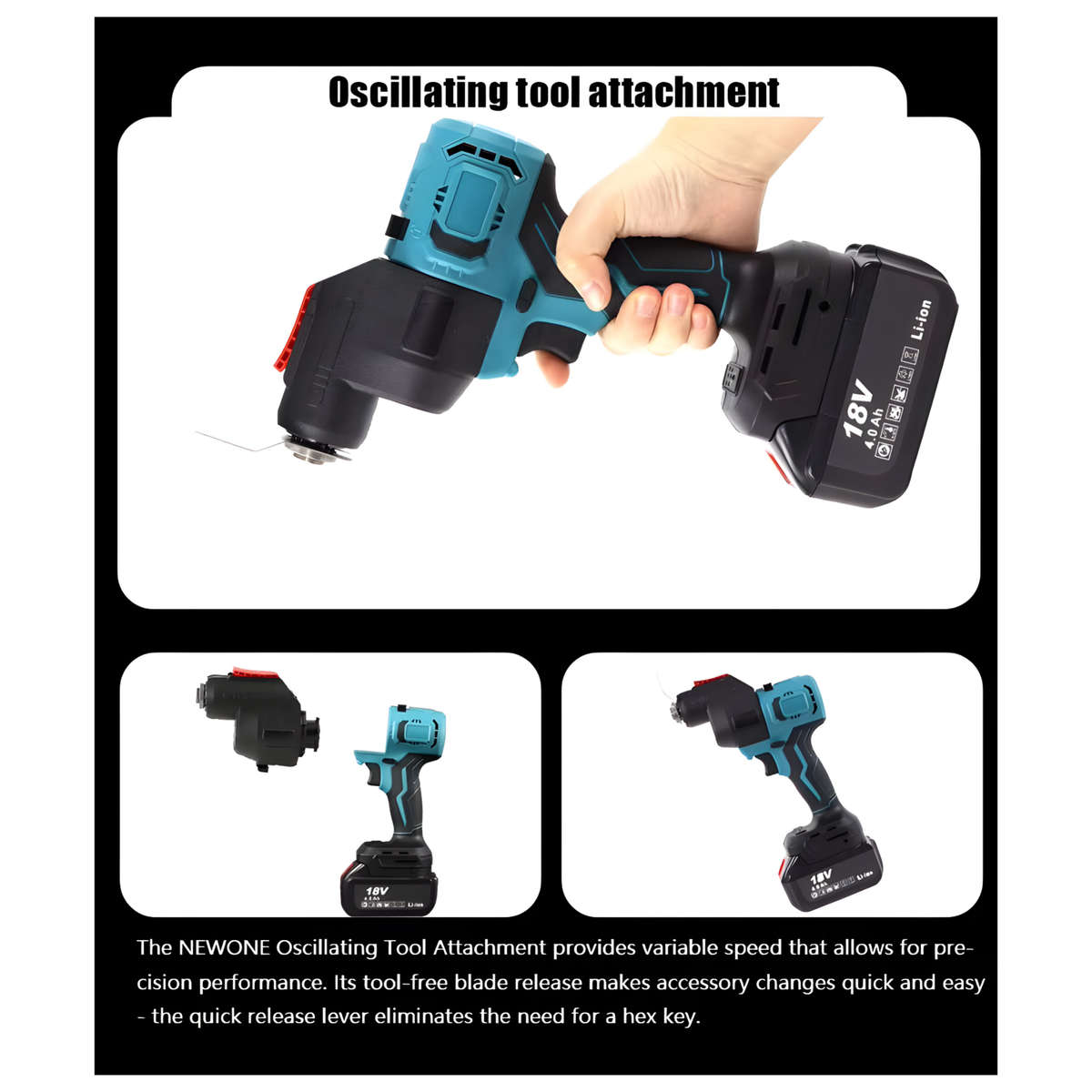15-in-1 Cordless Multi-Head Power Tool Attachment with 2 48V Batteries