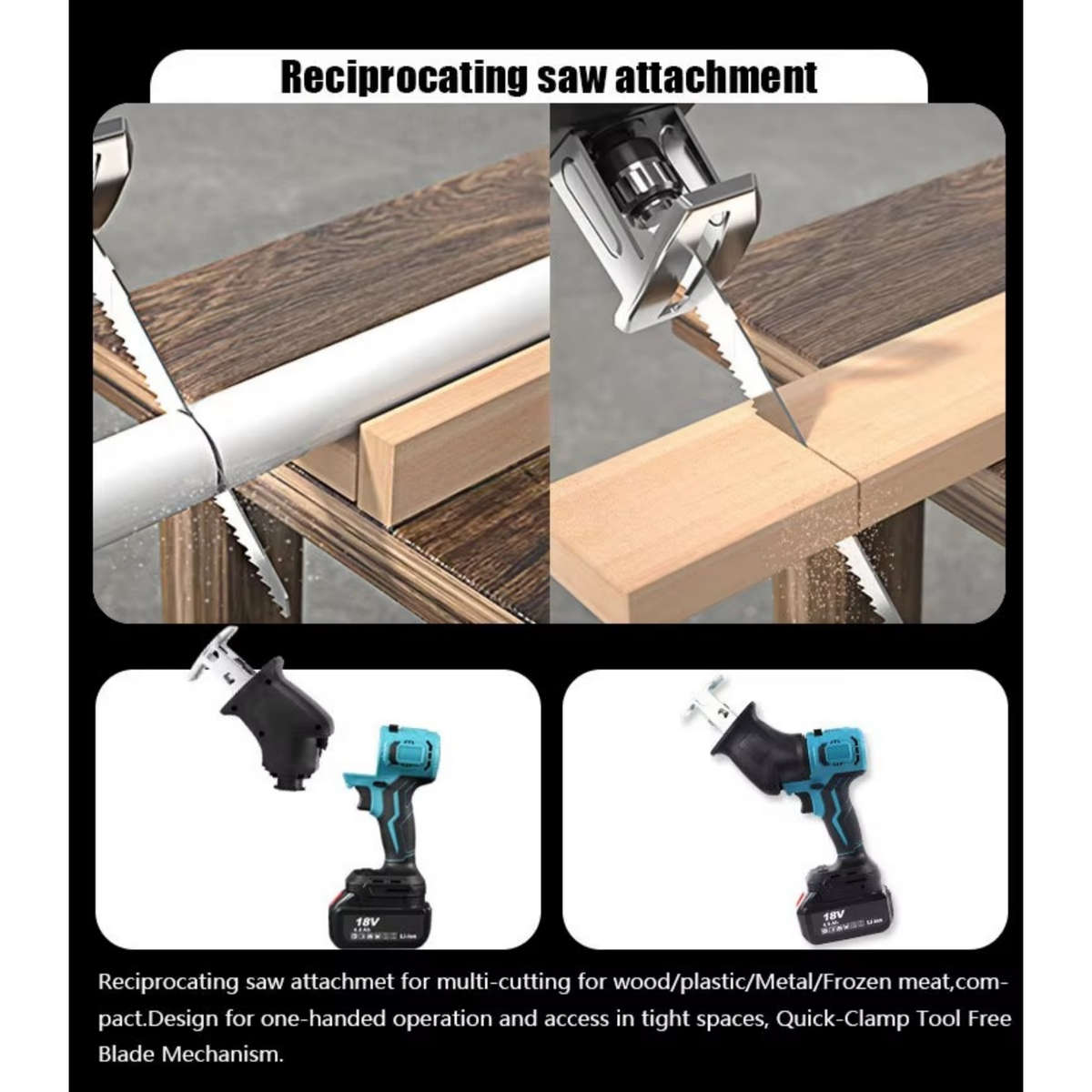 15-in-1 Cordless Multi-Head Power Tool Attachment with 2 48V Batteries