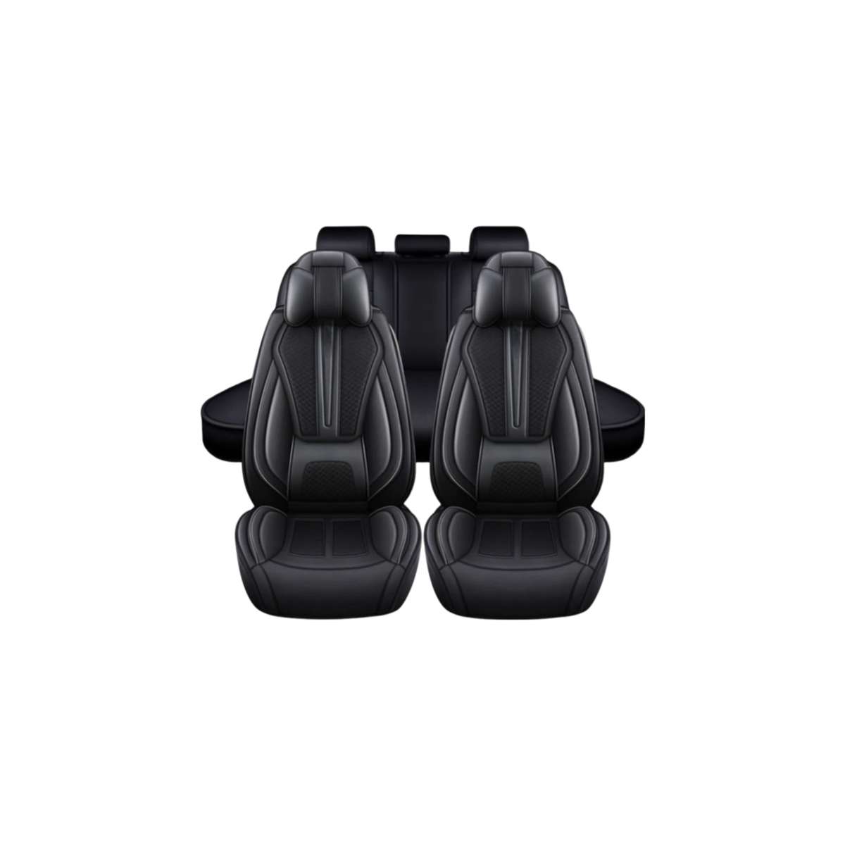 5 Pieces Of Automotive Full Set PU Leather Comfortable Seat Covers 2108 Black
