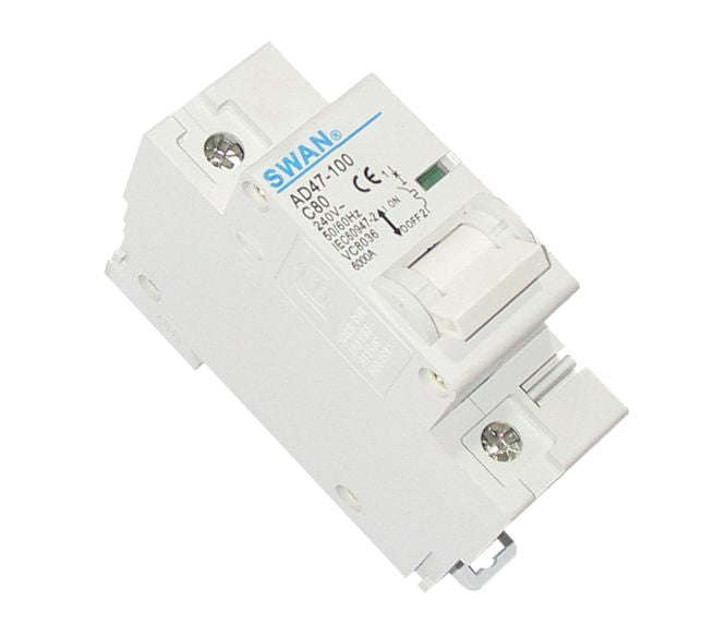 Circuit breaker din 100A 1p 6KA C-CURVE CB-AD47-1-61100