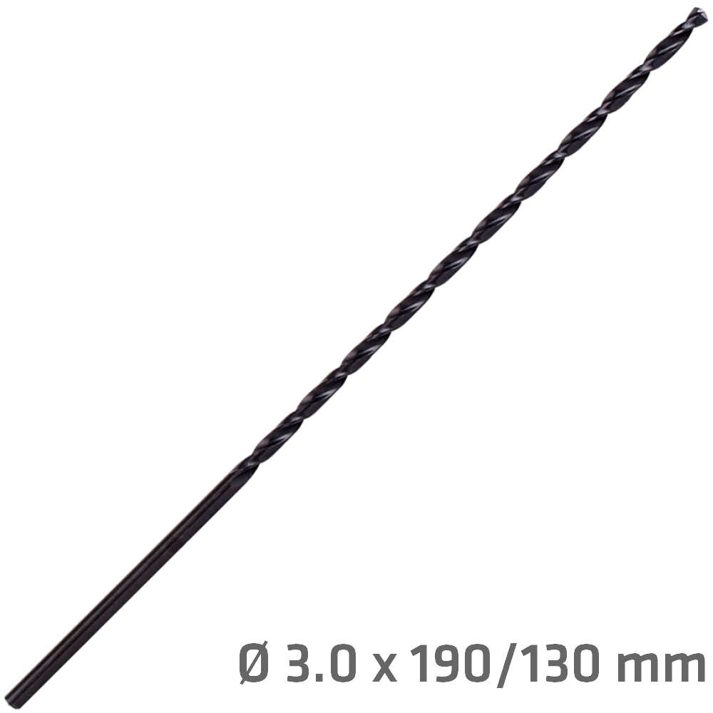 Hss drill bit 3mm 190 x 130 extra long