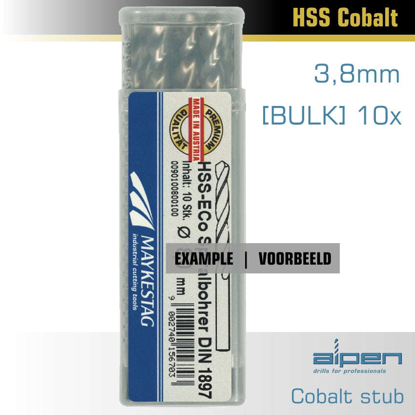Alpen cobalt drill short bulk 3.8mm