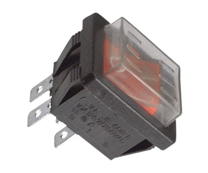 Rocker switch dpst 27x22mm red cover supplied lose b12912-red cover