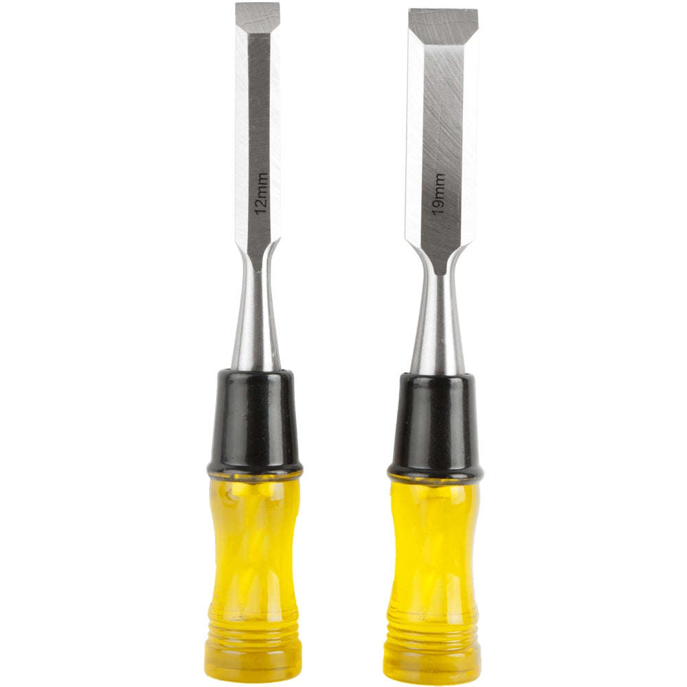 Wood chisel 100mm blade 2pc 12/19mm with pvc handle