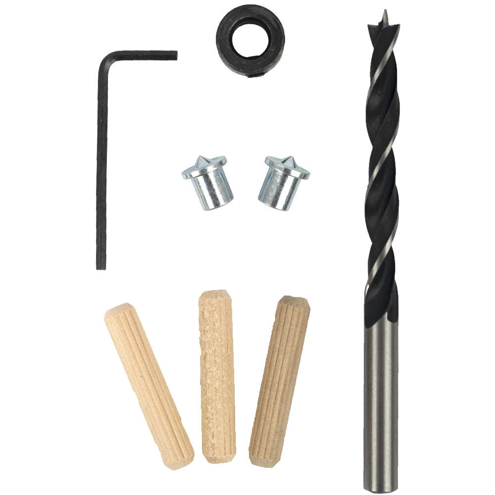 Doweling accessory kit 8mm - 27 piece (birch wood)