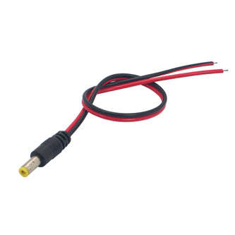 2.5x9mm dc socket in-line open end lead straight 170125