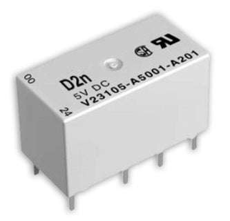 Relay dpdt 3a 12vdc rect 8pcb black v23105-a5003-a201