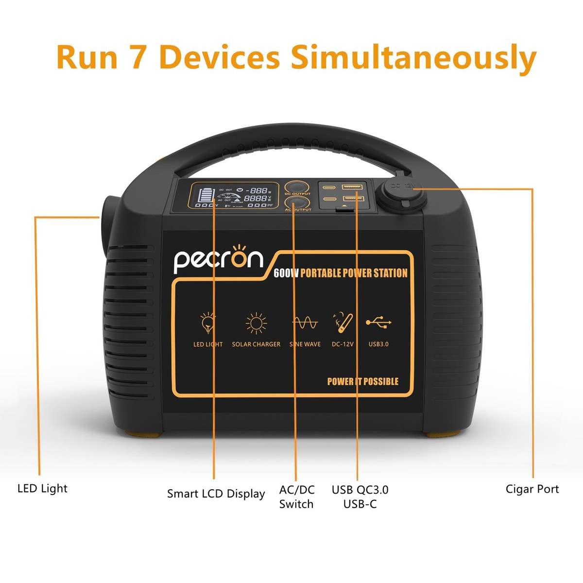 PECRON P600 600W Portable Power Station