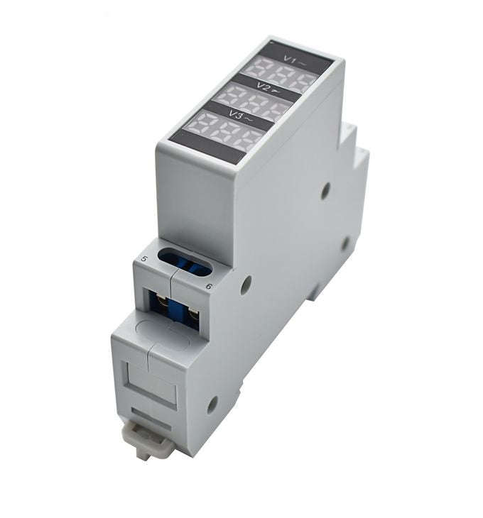 Din Rail Mini Three-Phase LED Voltmeter