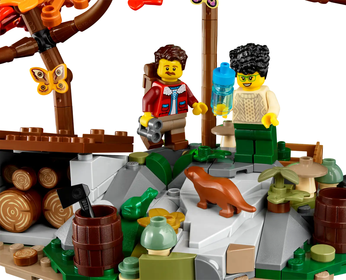 LEGO® Ideas display model of an A-Frame Cabin (21338)