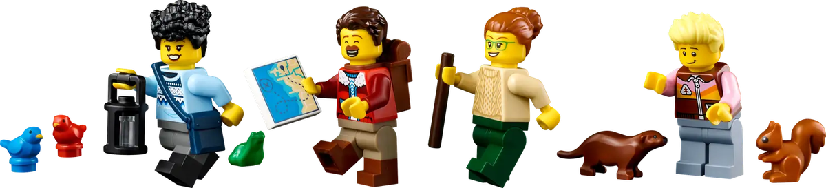 LEGO® Ideas display model of an A-Frame Cabin (21338)