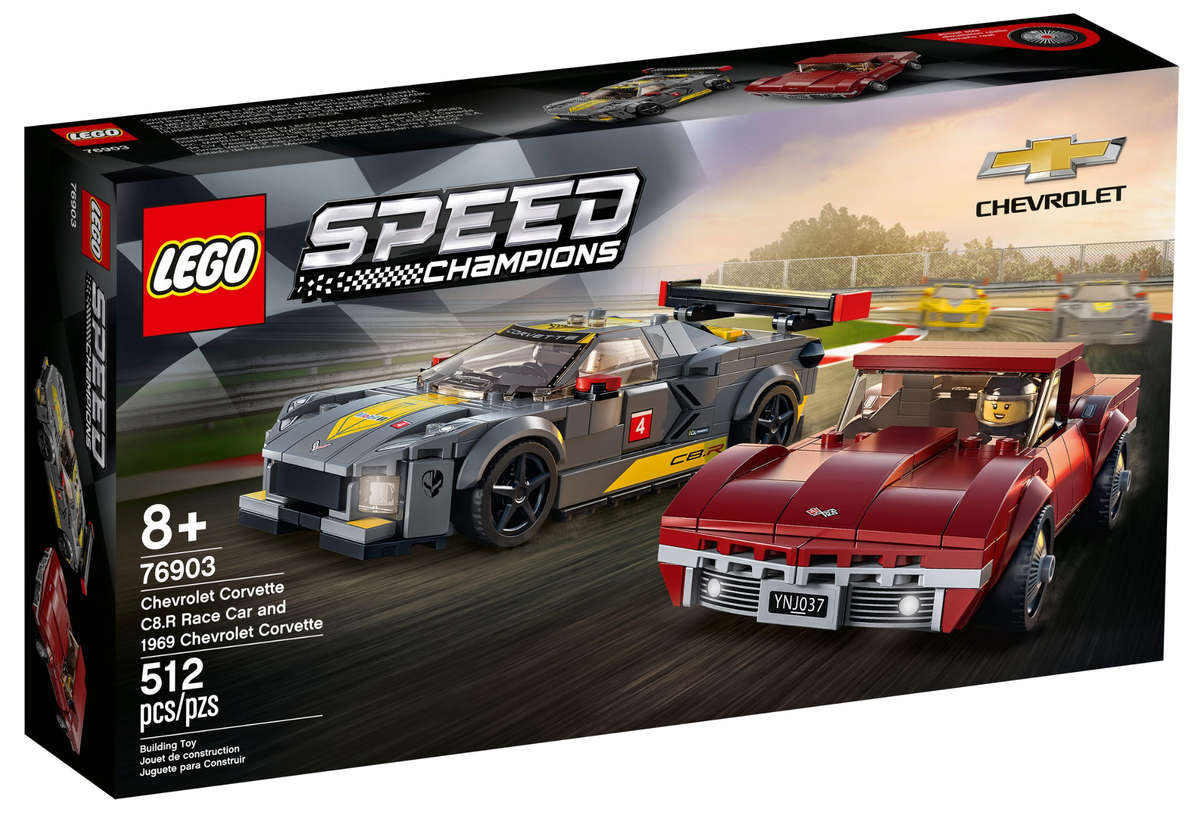 LEGO 76903 Speed Champions Chevrolet Corvette C8.R Race Car and 1969 Chevrolet Corvette