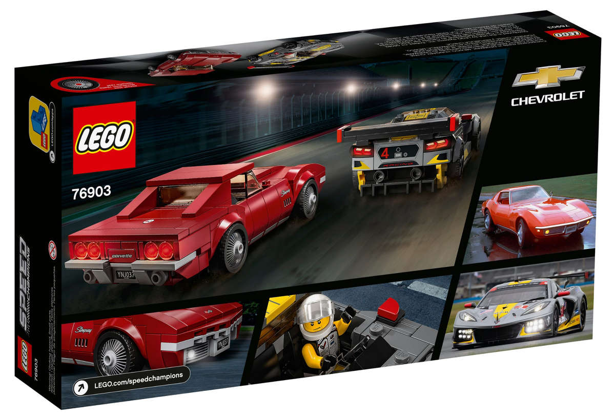 LEGO 76903 Speed Champions Chevrolet Corvette C8.R Race Car and 1969 Chevrolet Corvette
