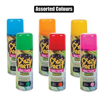 Party-spray hair neon col asstd