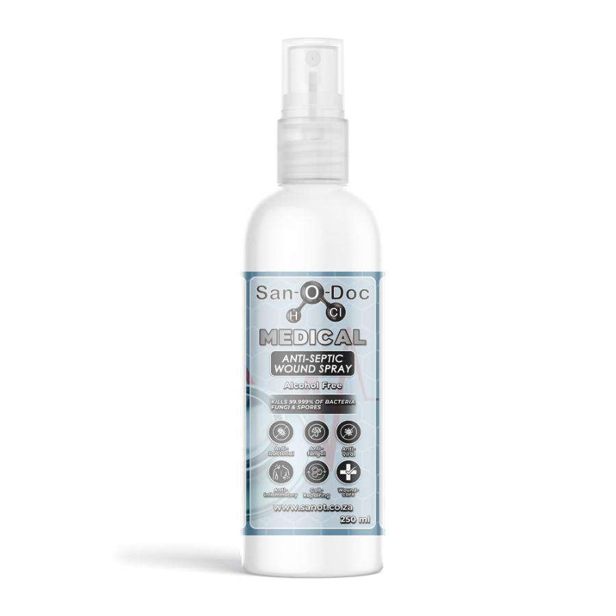 San-O-Doc Antiseptic Wound Spray - 250ml San-O-Doc: Wholesale Pack Of 8 Bottles