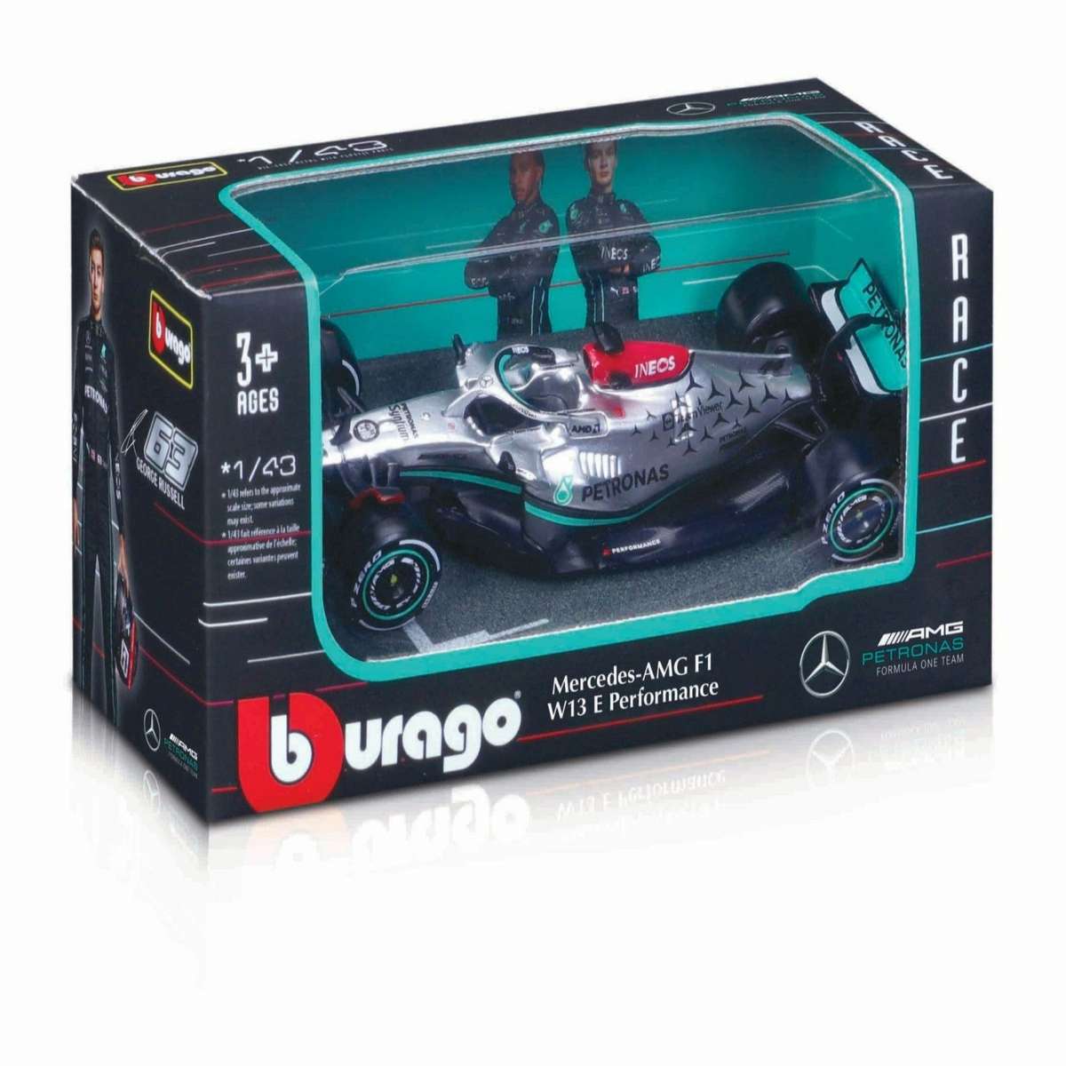1/43 MERCEDES AMG F1 W13 2022 Lewis Hamilton bburago
