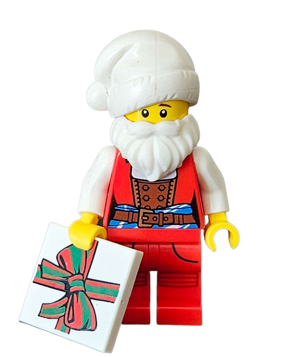 Santa Claus white hat custom build Lego minifigure