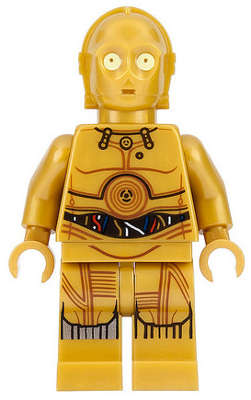 C-3PO - Colorful Wires, Printed Legs Lego Star Wars minifigure