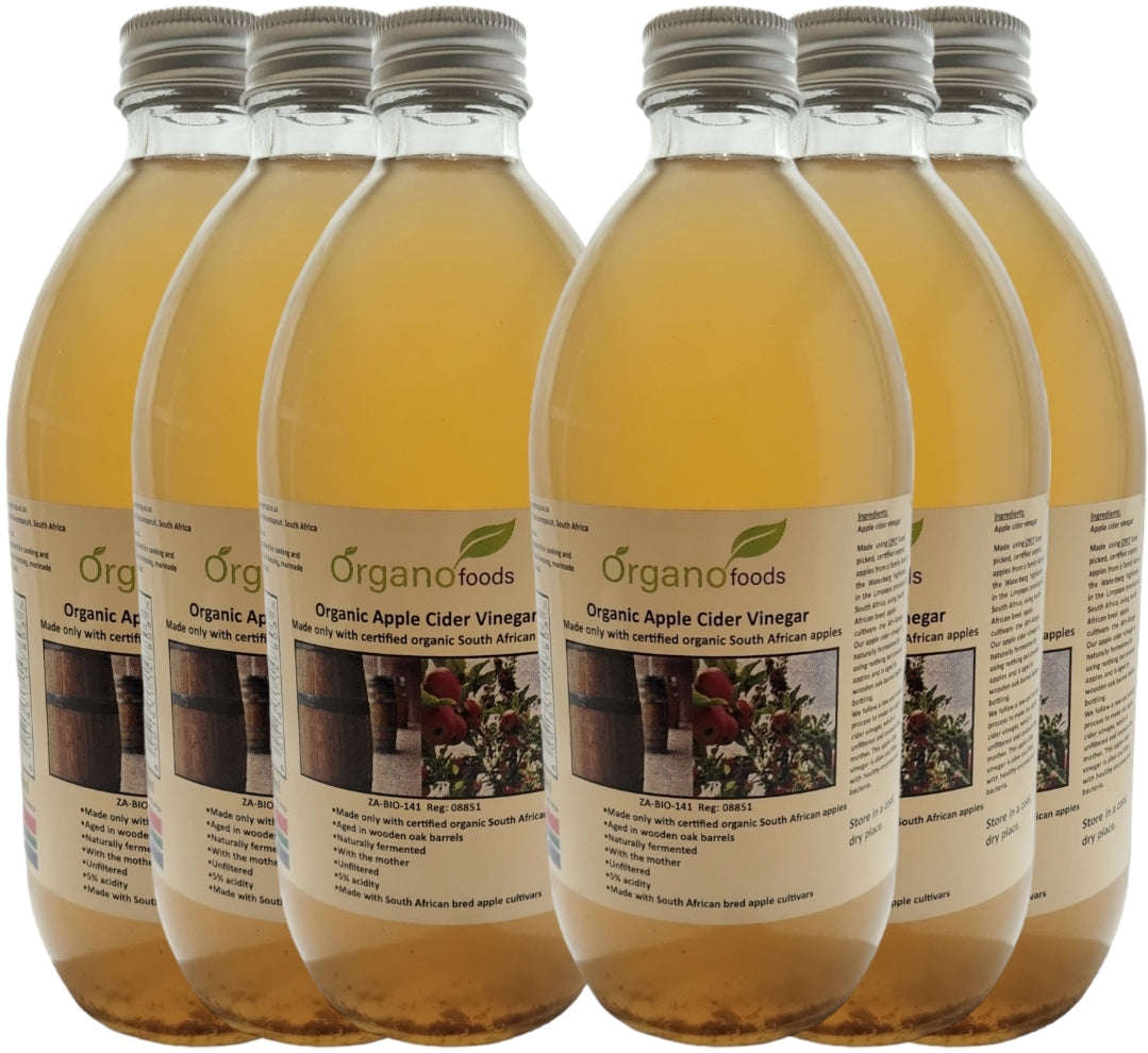 Organic Apple cider vinegar 6 x 500ml unfiltered with the mother