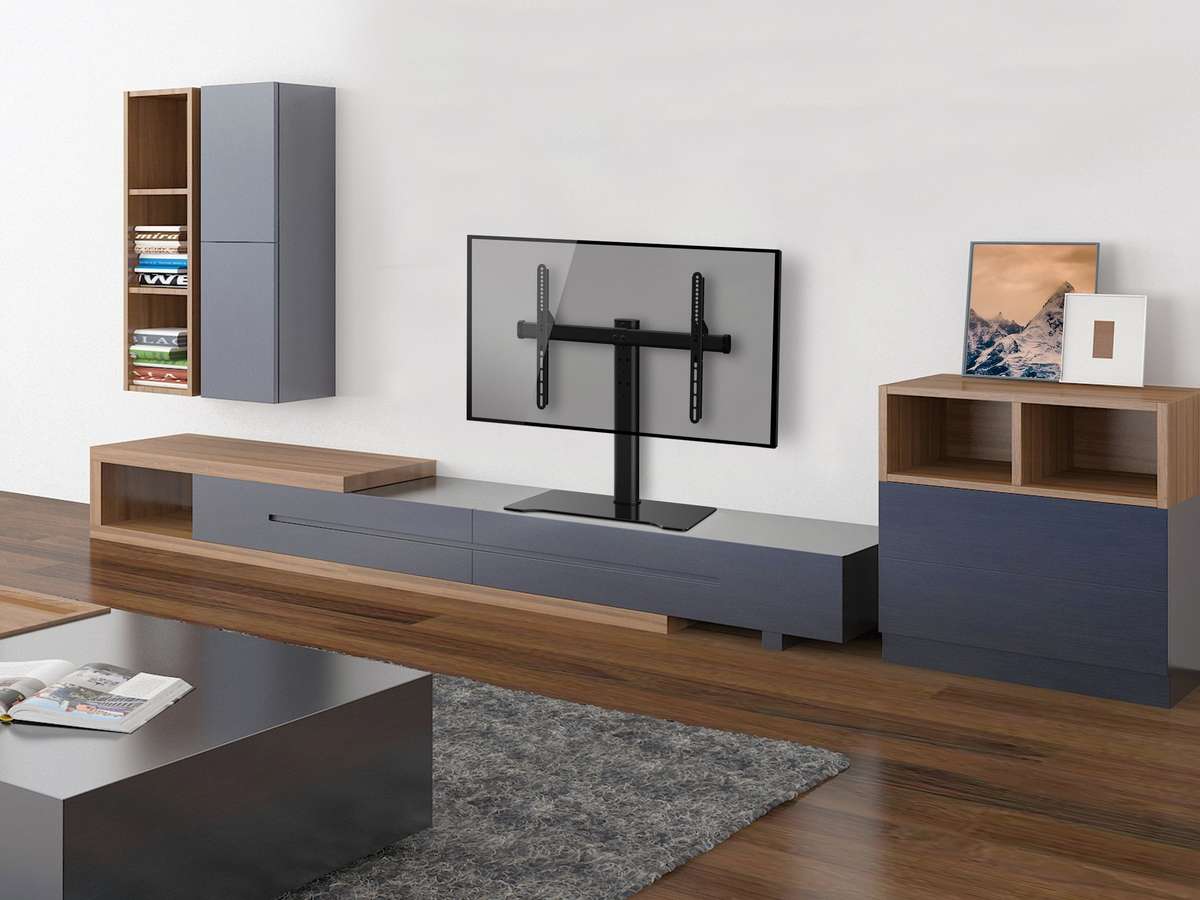 Equip 32"-55" TV Tabletop Stand with Adjustable Height and Glass Base