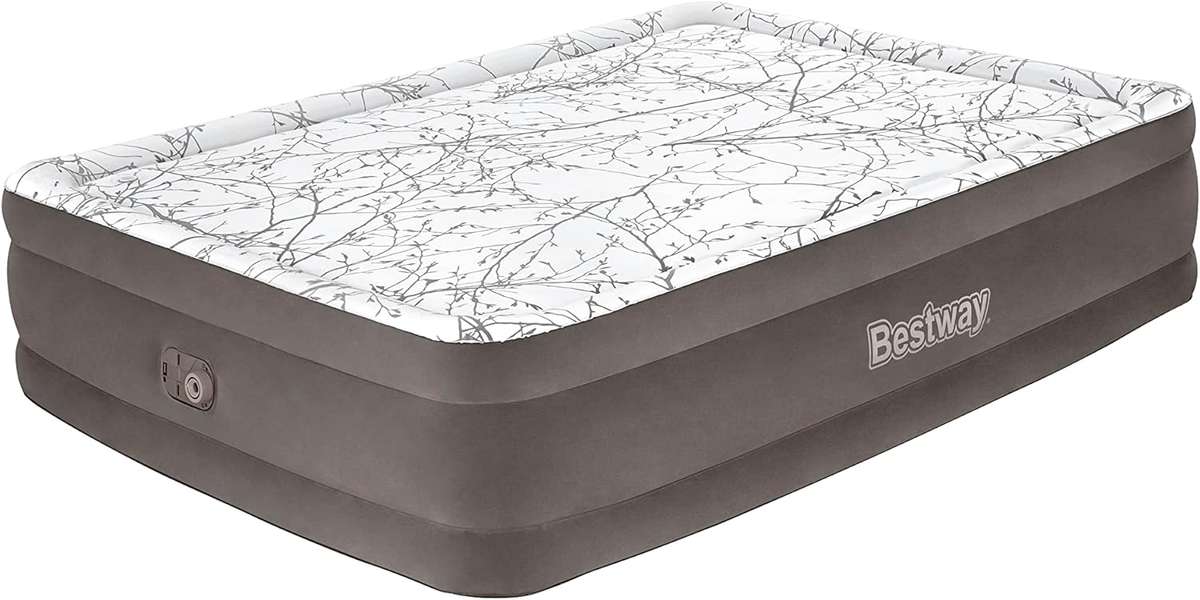 Bestway 2.03m X 1.52m X 46cm Tritech Airbed Queen Foam Top Built In Ac Pump