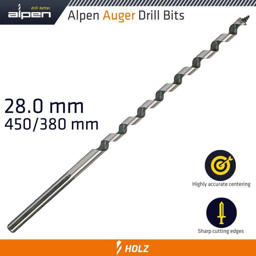 Alpen Wood Auger Drill Bit 28 X 450 Mm