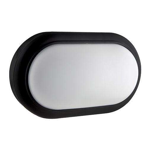 Oval Bulkhead 221mm Black Led 1x15w