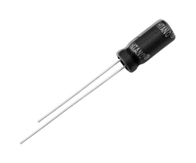 Electrolytic Capacitor Radial 10u F 25 V Ht 4x5 P=1.5 E5 R100 M25 B 4x5
