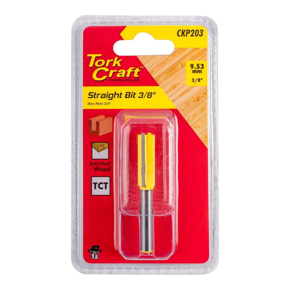 Tork Craft Router Bit Straight 3/8' (9.53 Mm)