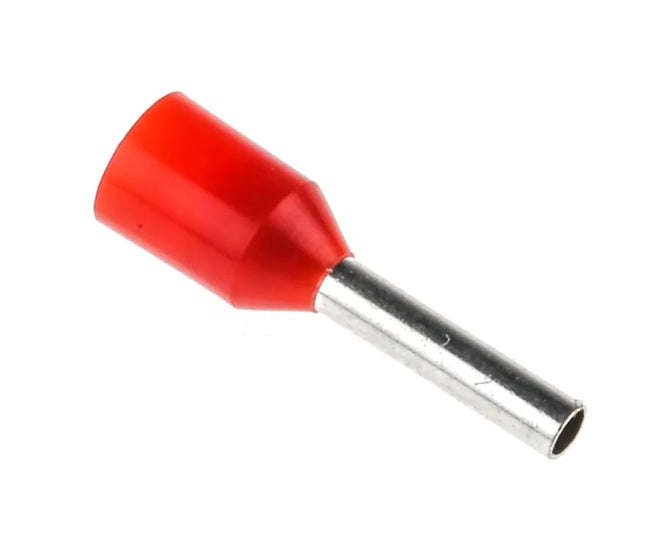 Boot Lace Terminal Red 1mm2 L=8mm Evn1008 Rd