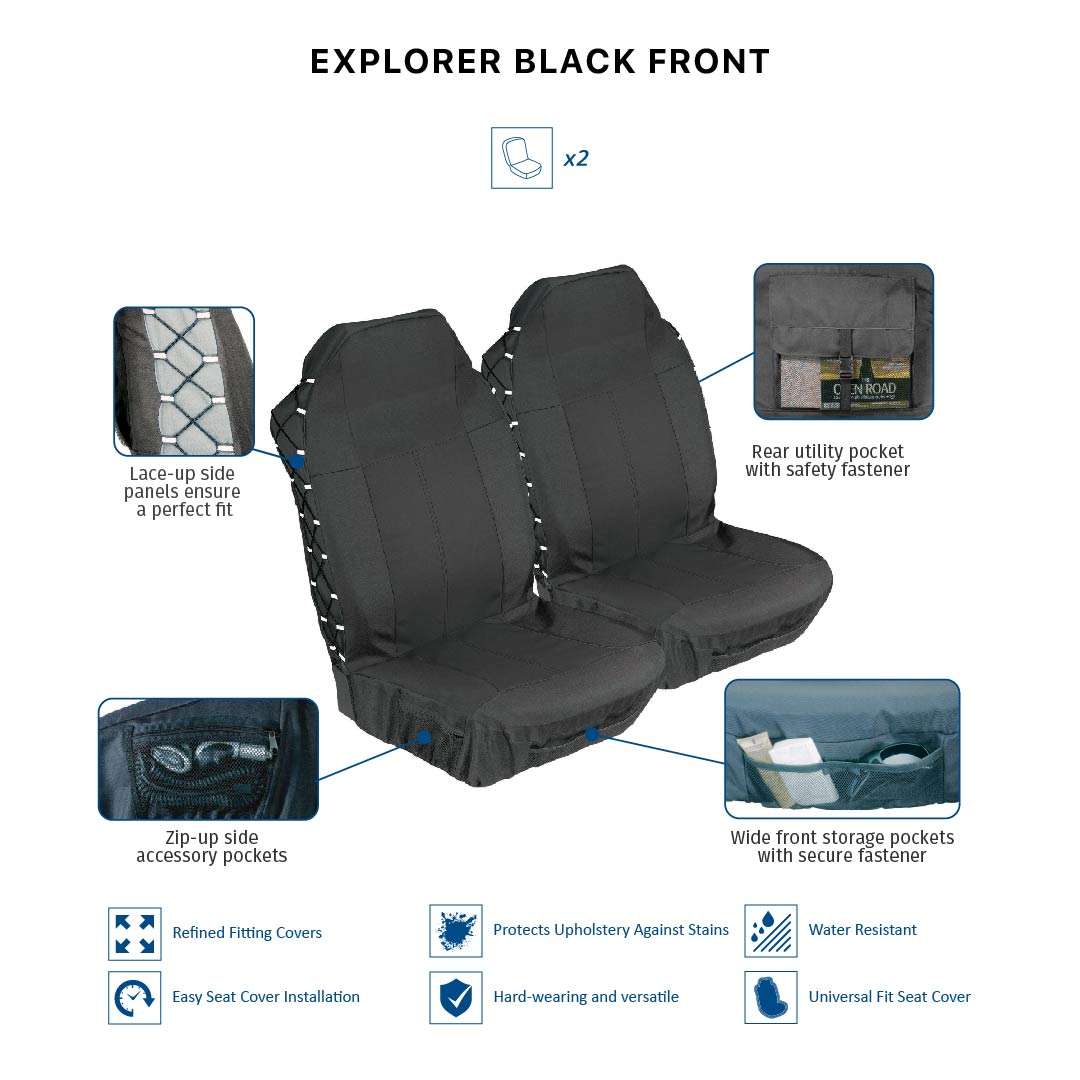 Explorer 2 Pc Front 2 Pc Car Seat Cover Set