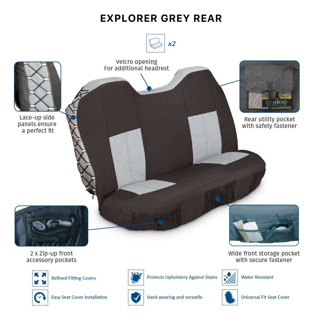 Explorer 2 Pc Rear Car Seat Cover Set