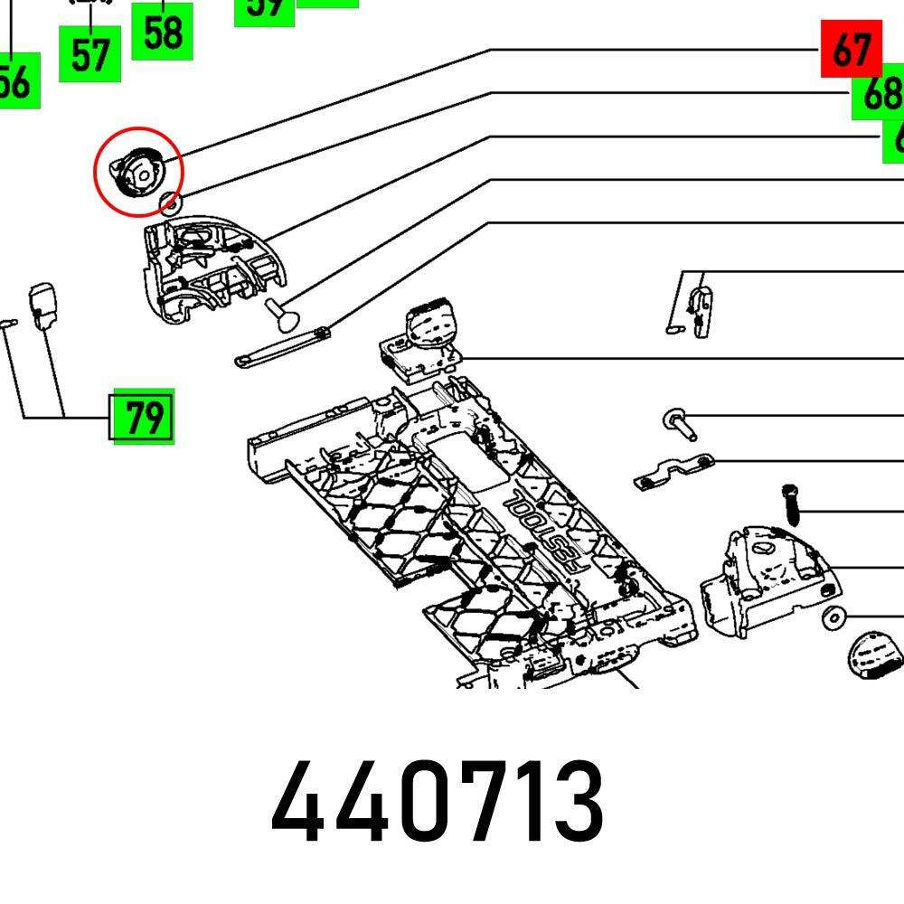 Festool Rotary Knob D34 M6 8 T Blue