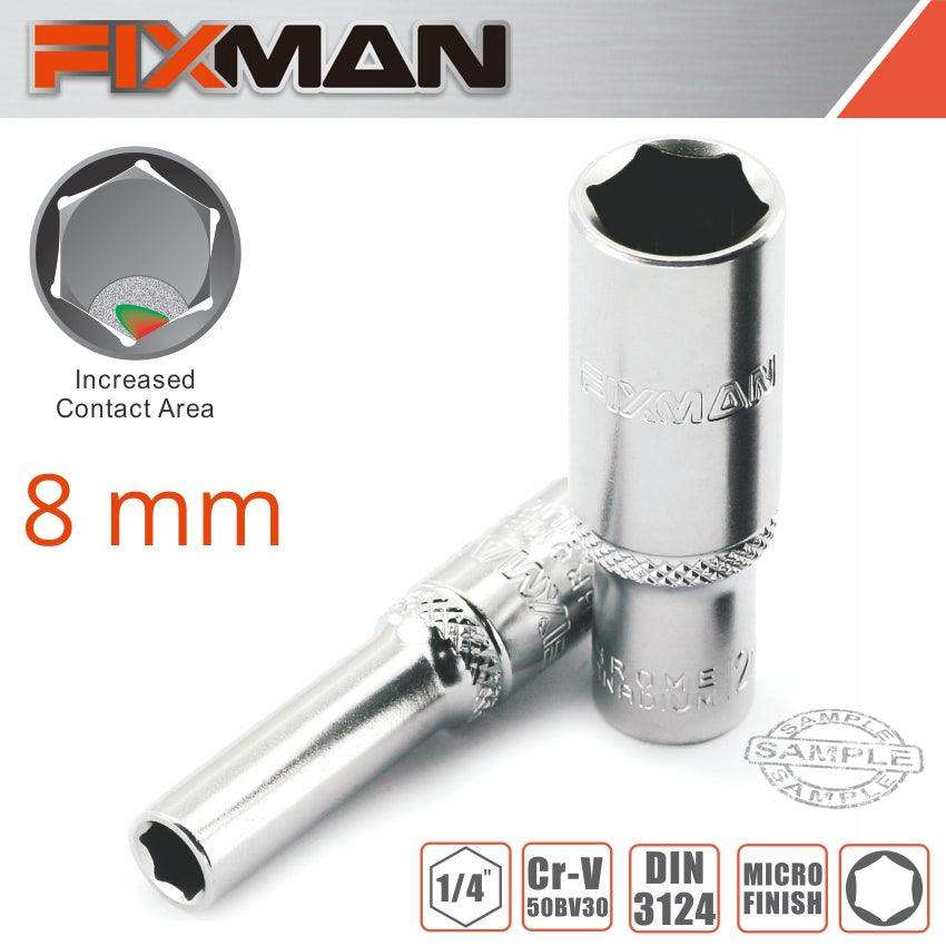 Fixman Fixman 1/4' Dr Deep Socket 8 Mm
