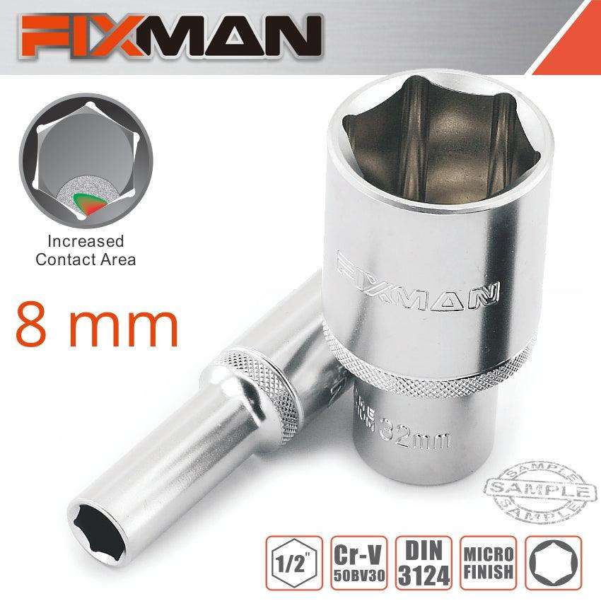 Fixman Fixman 1/2' Dr Deep Socket 8 Mm