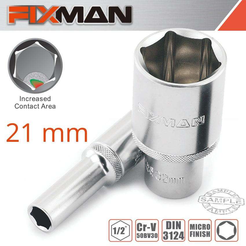 Fixman Fixman 1/2' Dr Deep Socket 21 Mm
