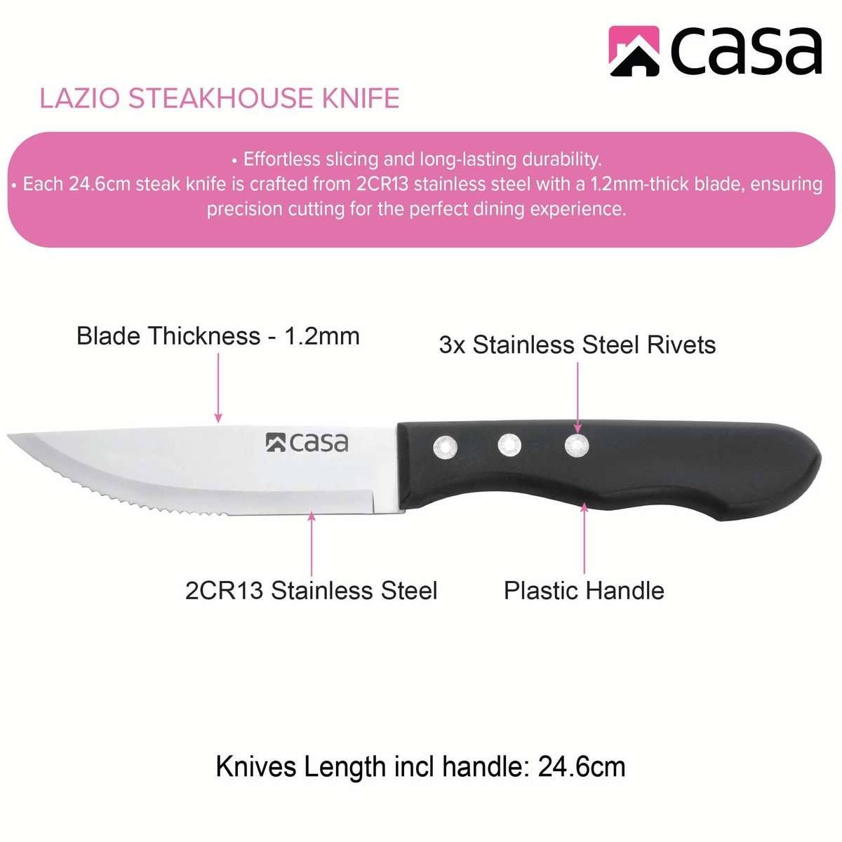 4 Pc Steakhouse Knife Set Lazio