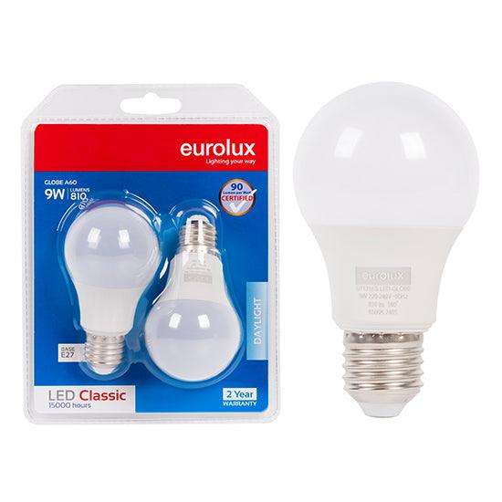 Eurolux A60 Classic 9w Led E27 6500 K Twin Pack Box N