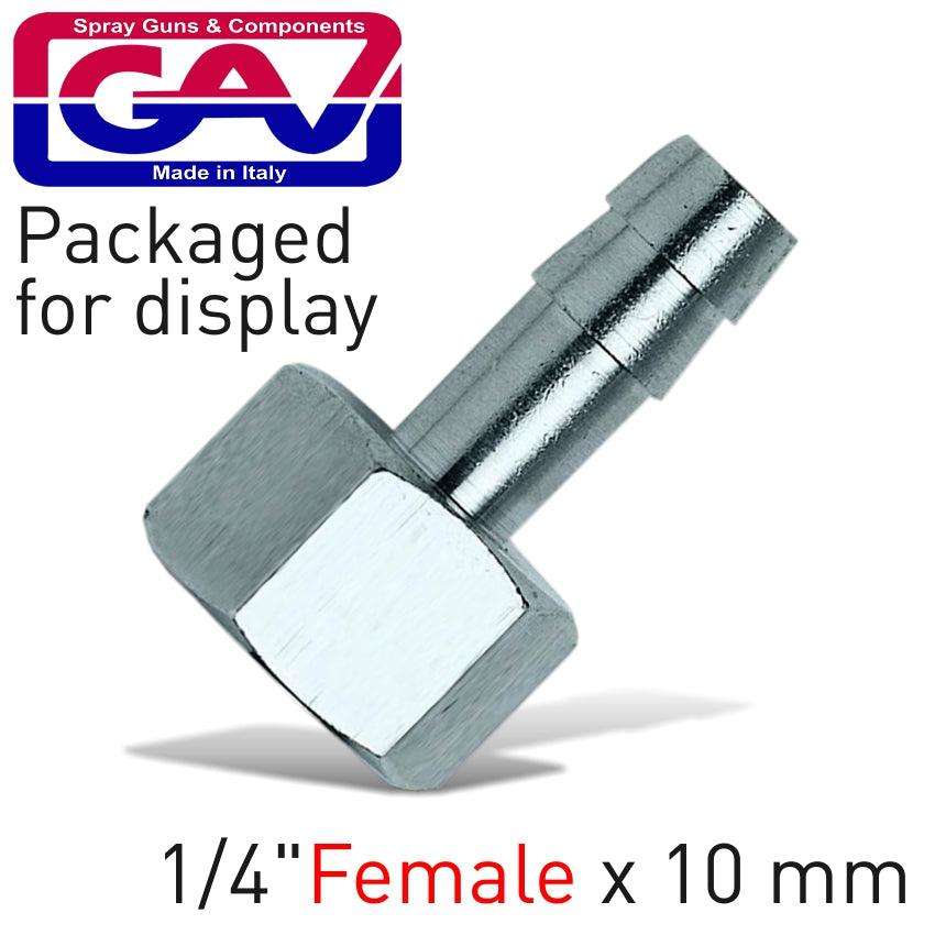 Gav Hose Adaptor 1/4 F X 10 Mm Packaged