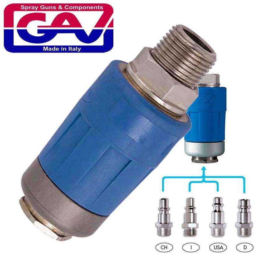 Gav Safety Quick Coupler 3/8 M Packaged Two Stage Release