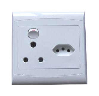 Socket Wall 4x4 1x15 A,1x5 A Hor 1085
