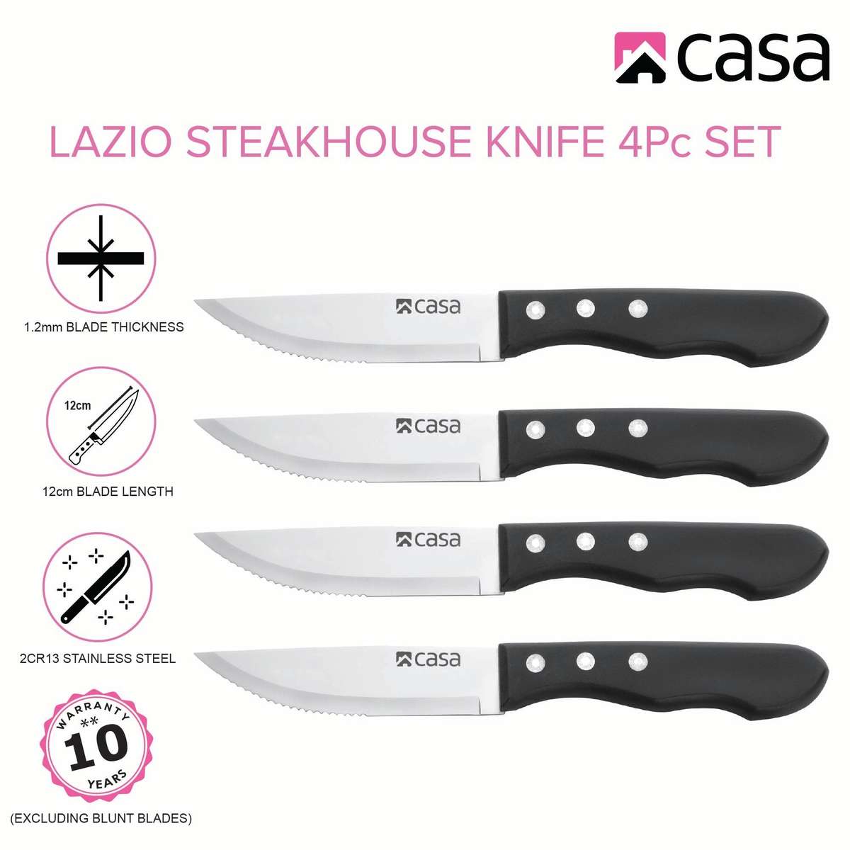 4 Pc Steakhouse Knife Set Lazio